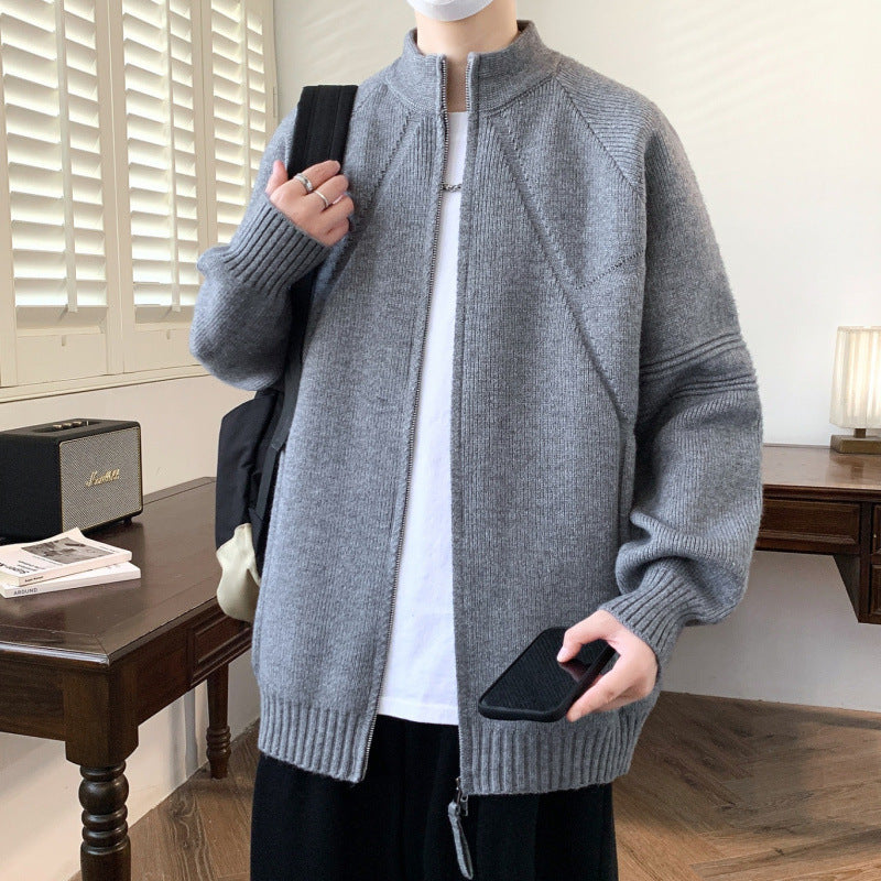Men's Stylish Cardigan with High Collar Mune Fashion