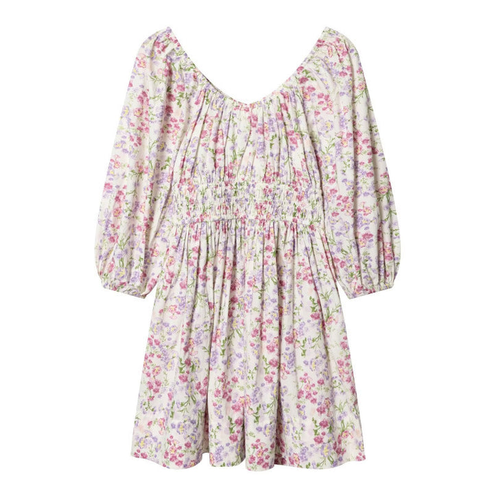 Women's floral dress with smocked waist and voluminous puff sleeves Mune Fashion