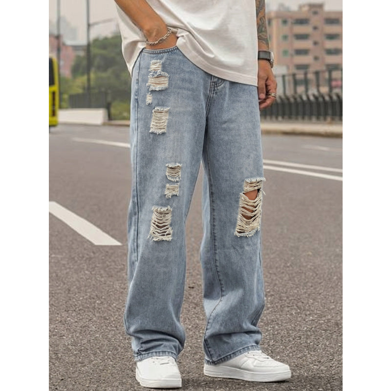 Men's Casual Loose-Fit Ripped Jeans Mune Fashion