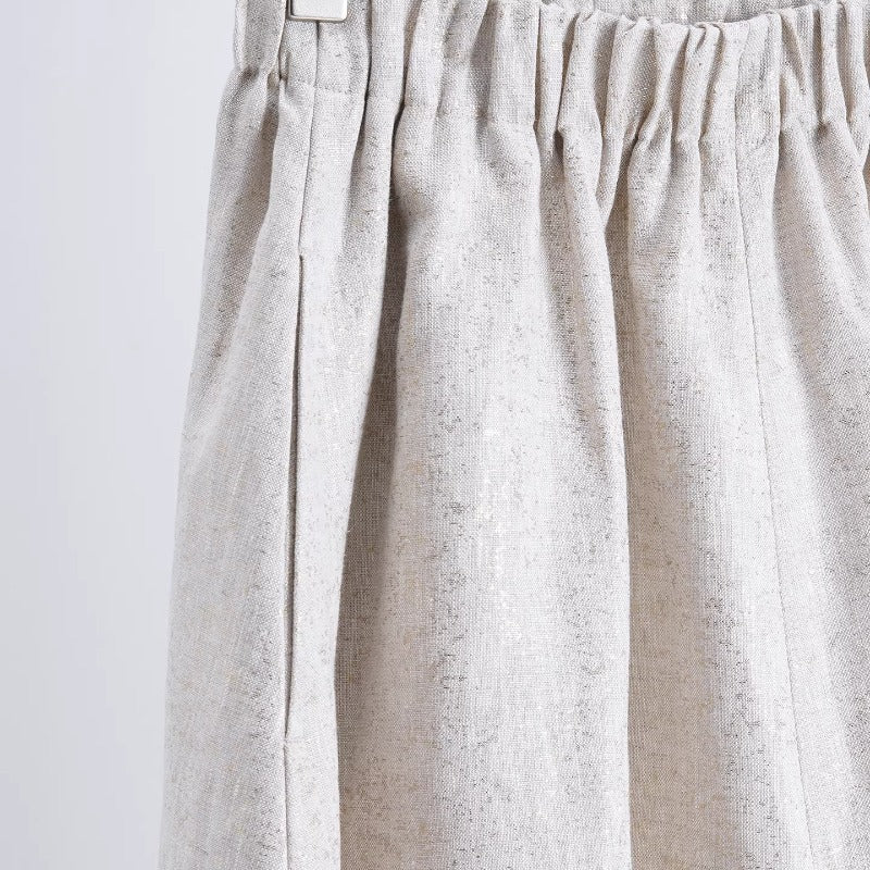 Ladies long pleated skirt made of linen Mune Fashion