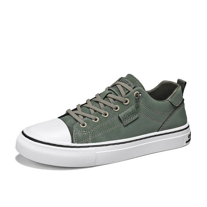 Men's classic low-top sneakers in canvas look with reinforced toe cap and padded comfort insole Mune Fashion