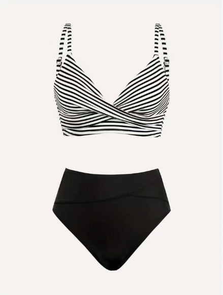 Women's High-Cut Bikini Set with Wrap Top Mune Fashion