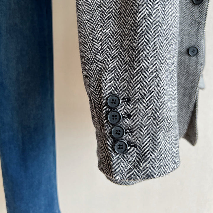 Women's Elegant Tweed Blazer Jacket Drune
