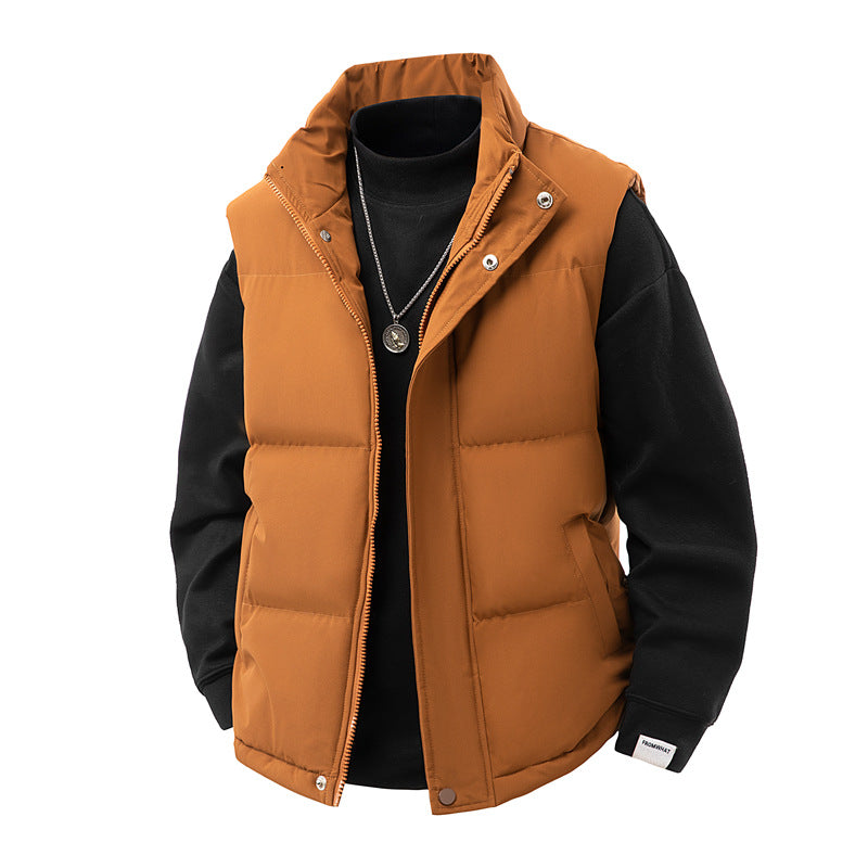 Men's Sleeveless Thermal Padded Vest with Windproof Outer Shell and Hollow Fiber Filling Mune Fashion