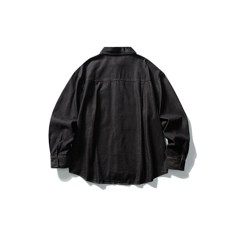 Men's Oversized Denim Jacket with Traditional Knot Buttons Mune Fashion