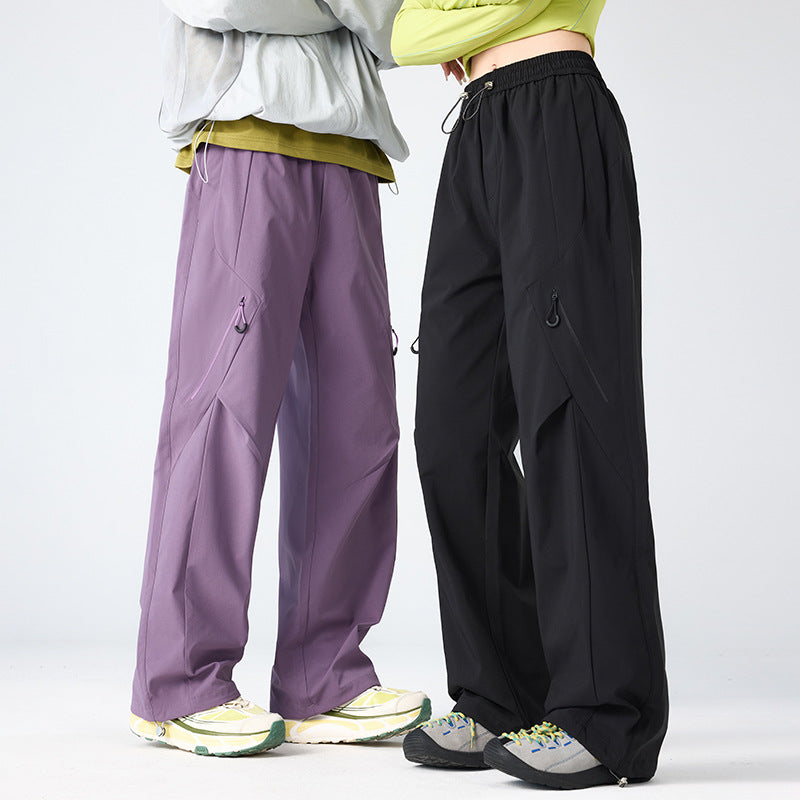 Men's Loose Technical Cargo Pants with Utility Pockets and Elastic Waistband Mune Fashion