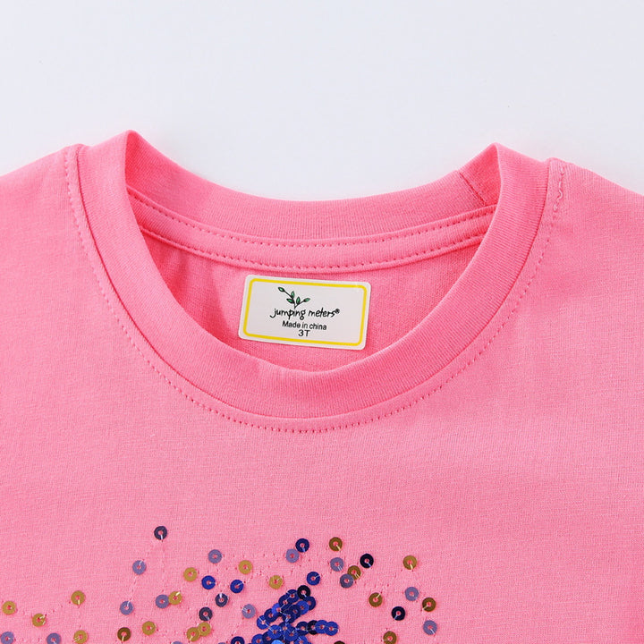 Girl T-Shirt with Sparkling Star Motif Mune Fashion