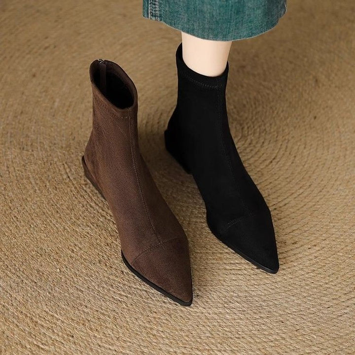 Ladies Elegant lace ankle boots with flexible shaft Mune Fashion