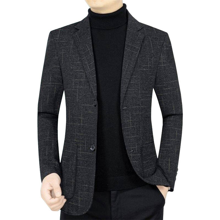 Men's Slim-Fit Blazer made of wool blend with subtle check pattern Mune Fashion