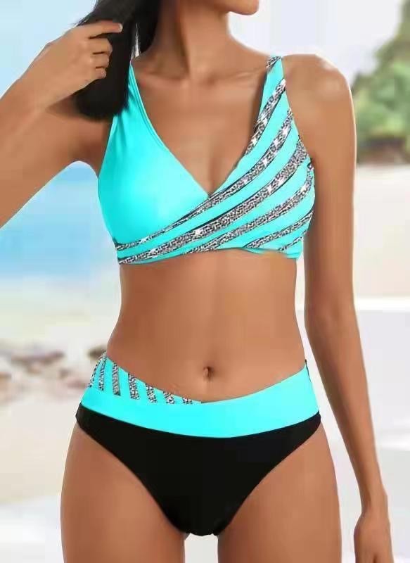 Women's Sporty Bikini Set with Trendy Wrap Top Mune Fashion