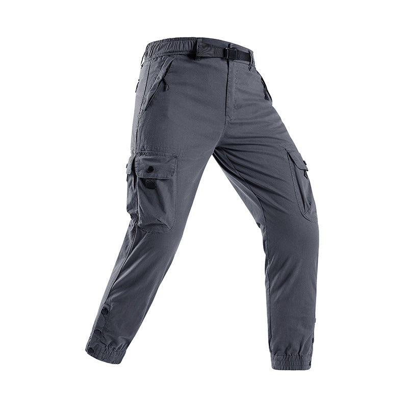 Men's technical utility cargo pants with integrated web belt, zippered pockets, and adjustable leg cuffs Mune Fashion