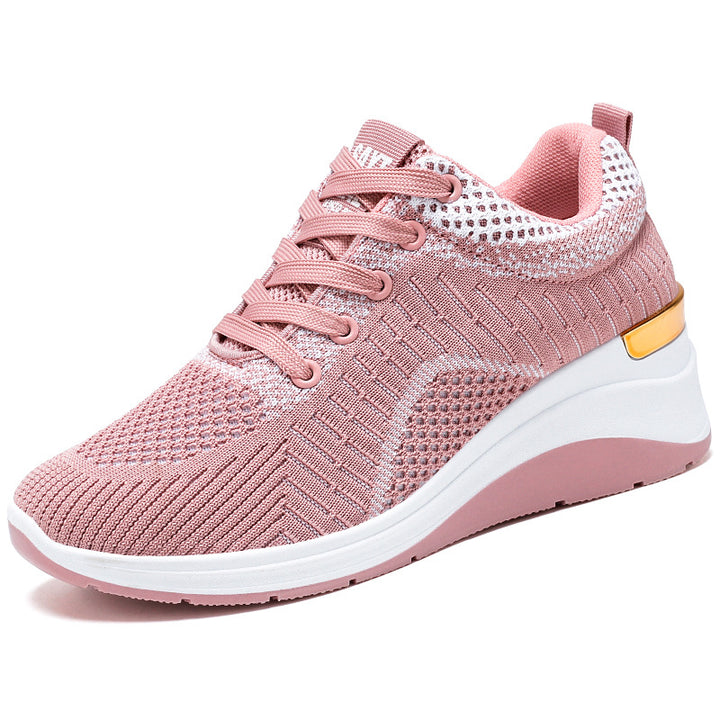 Women's knitted wedge sneaker with breathable knitted upper material, padded comfort insole and non-slip profile sole Mune Fashion