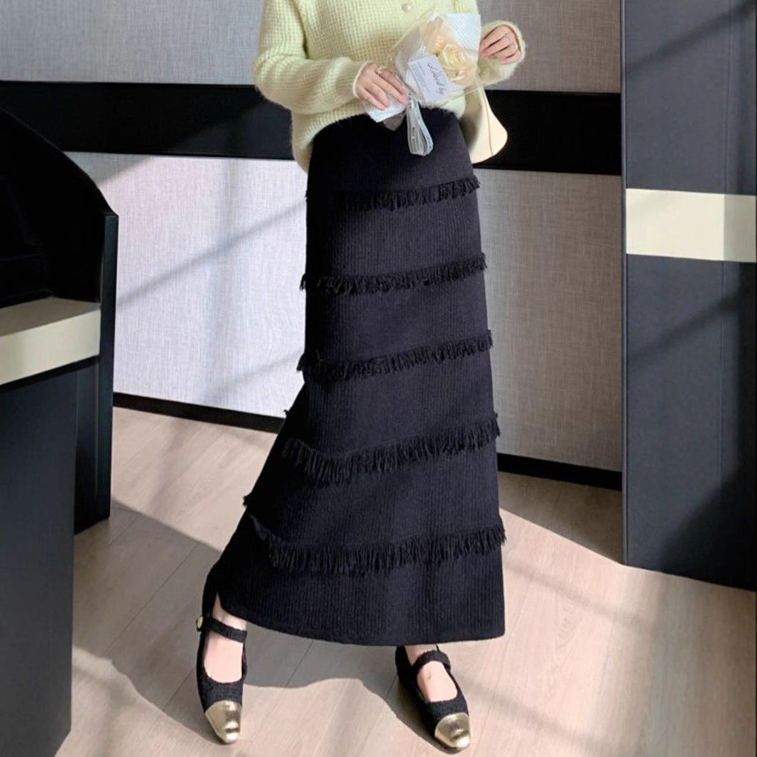Women's Long Maxi Skirt with Fringes Mune Fashion