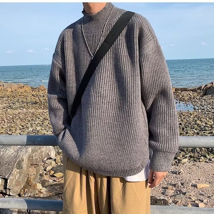Women's chunky knit sweater with high collar Mune Fashion