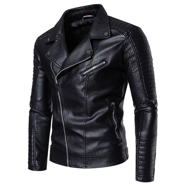 Men's Stylish Faux Leather Biker Jacket Mune Fashion