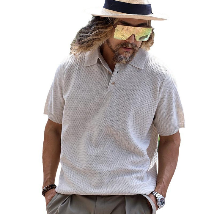 Men's Structured Short Sleeve Polo made of Light Cotton Knit Mune Fashion