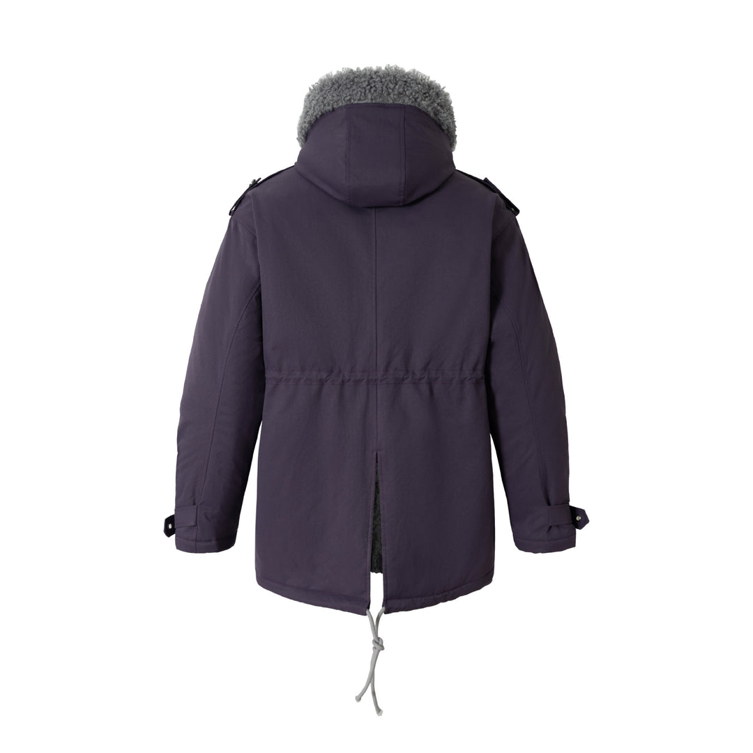 Women's short parka with teddy lining, drawstring and buckle sleeves Mune Fashion