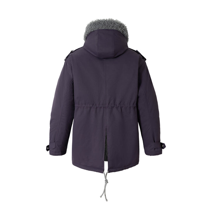 Women's short parka with teddy lining, drawstring and buckle sleeves Mune Fashion