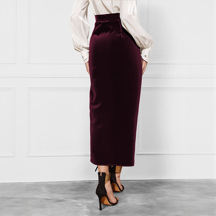 Ladies Elegant Wrap Skirt with Waist Belt Mune Fashion
