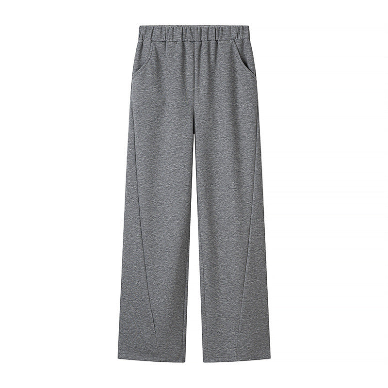 Women's Two-Piece Lounge Set made of Soft Sweat with Round Neck and Wide Cuffed Pants Mune Fashion