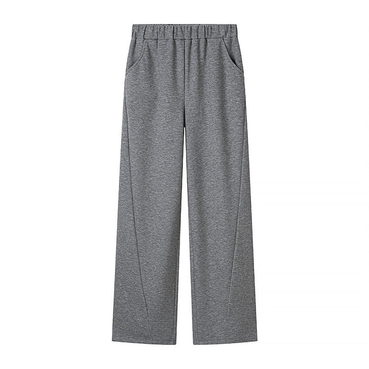 Women's Two-Piece Lounge Set made of Soft Sweat with Round Neck and Wide Cuffed Pants Mune Fashion