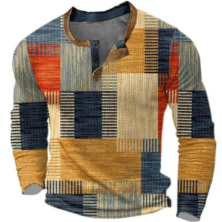 Men's sporty long-sleeve shirt with button placket Mune Fashion