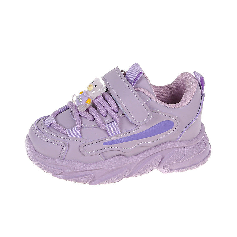 Women's Sporty Kids Sneakers with Practical Velcro Closure and Animal Applications Mune Fashion
