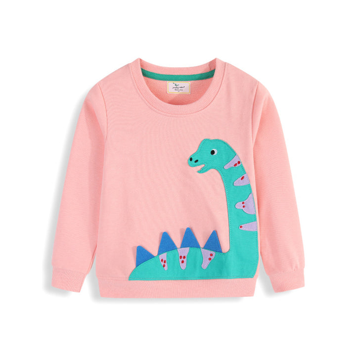 Girl's sweatshirt with cute dinosaur appliqué design Mune Fashion