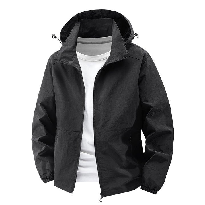 Men's packable windproof softshell hooded jacket with adjustable hood Mune Fashion