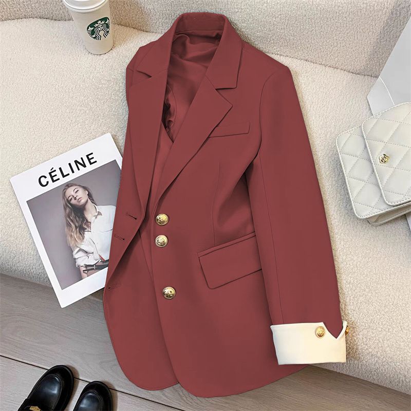 Women's Elegant Blazer with Gold Button Details Mune Fashion