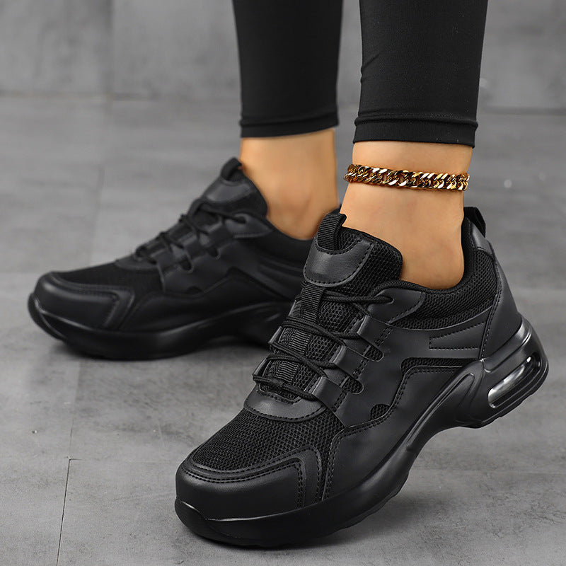 Women Plateau Sneakers with Air Cushion Sole, breathable mesh and sturdy rubber outsole Mune Fashion