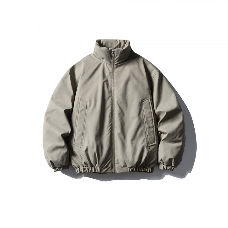 Unisex Boxy short padded transitional jacket with high stand collar and elastic hem Mune Fashion