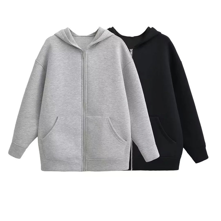 Unisex nan Oversize Hoodie Jacket with full zip, kangaroo pockets and casual boxy cut Mune Fashion