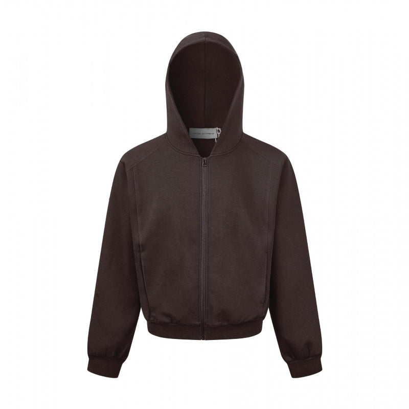 Unisex Short cut hooded zip jacket made of heavy French terry with elastic hem and raglan sleeves Mune Fashion