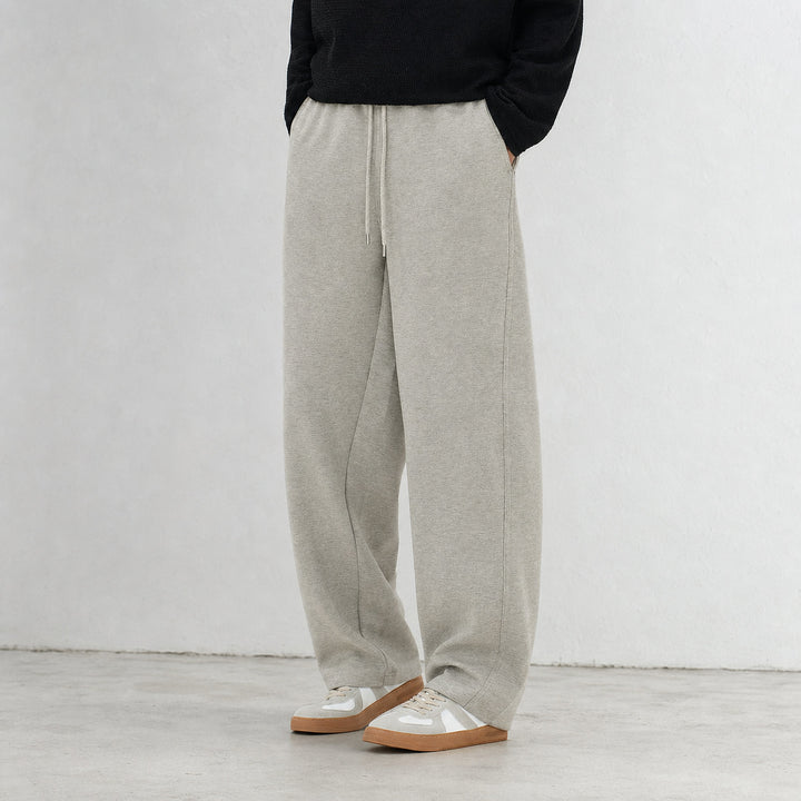 Men's Lounge Jogging Pants with Wide Leg and Drawstring Mune Fashion