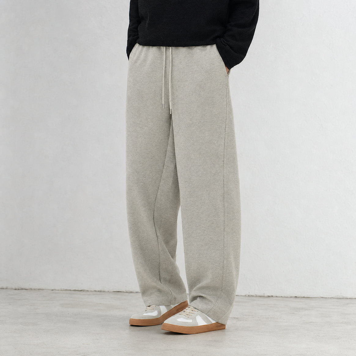Women's Wide Relax Fleece Pants with Drawstring Mune Fashion