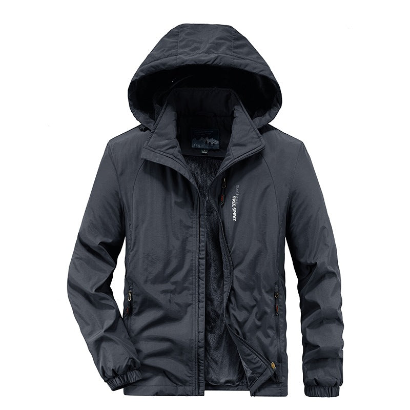 Men's Insulated Outdoor Transitional Jacket with Warm Teddy Lining and Hood Mune Fashion