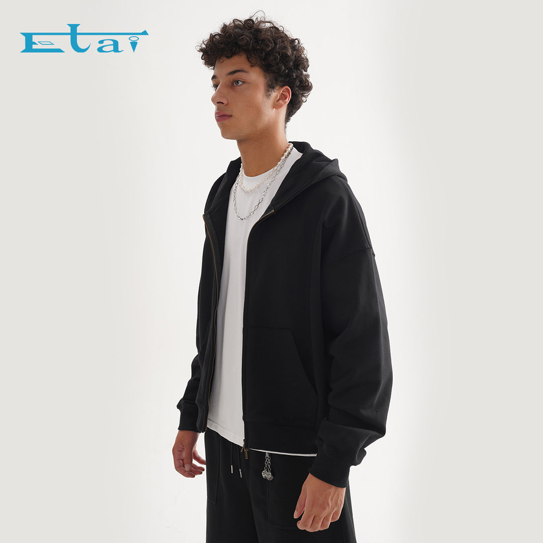 Unisex Zip-up Hooded Jacket in Boxy Cut made of Heavy French Terry Mune Fashion