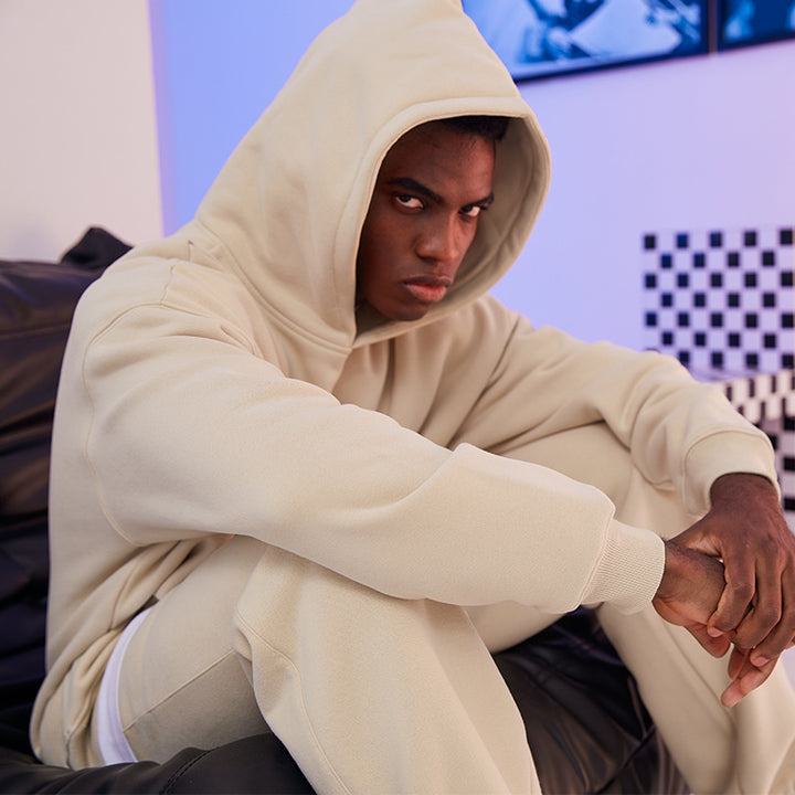 Men's Oversized Hoodie made of French Terry with Kangaroo Pocket and Ribbed Cuffs Mune Fashion