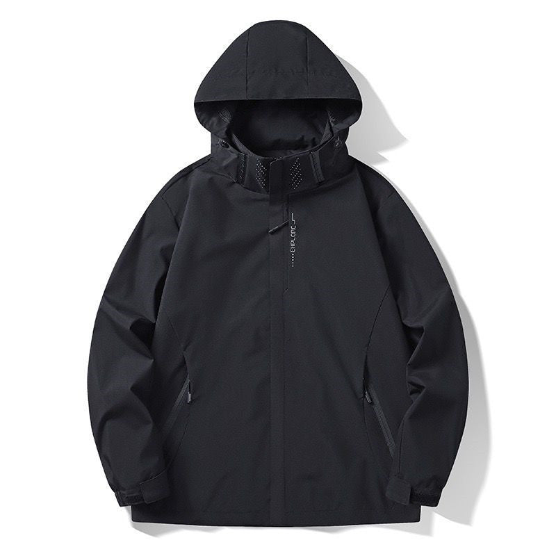 Men's Lightweight Softshell Functional Jacket with Breathable Mesh Lining and Adjustable Hood Mune Fashion