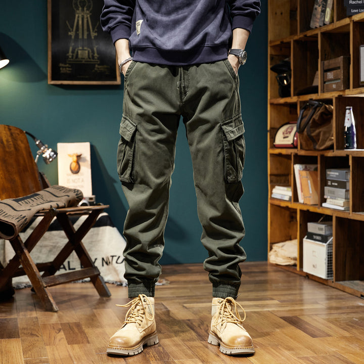 Herren Cargo-Joggerhose mit elastischem Bund, mehreren Utility-Taschen und gerippten Abschlüssen Mune Fashion