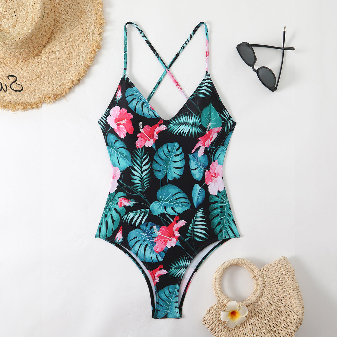 Women's triangle bikini with playful check pattern and narrow ties Mune Fashion
