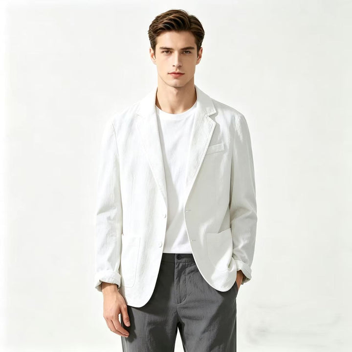 Men's light linen blazer with modern slim-fit cut Mune Fashion