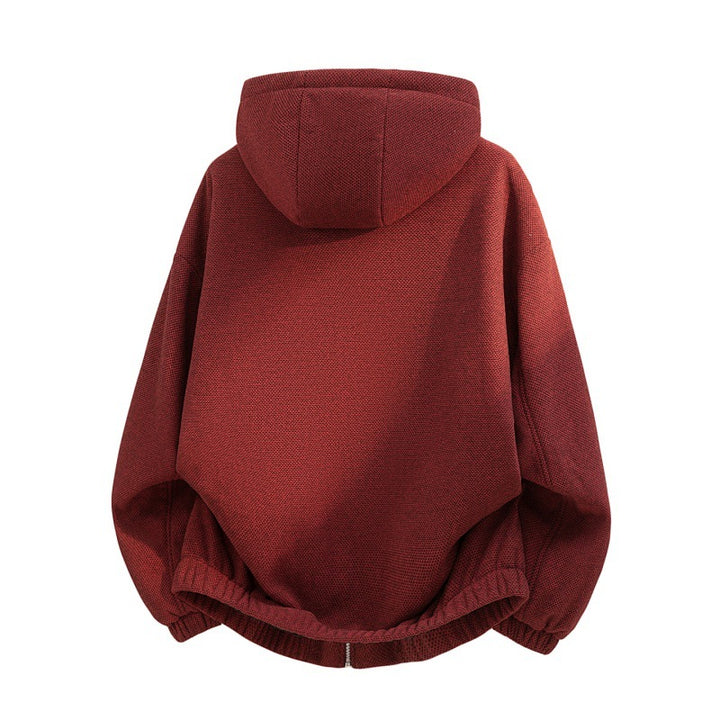Women’s oversized fleece jacket with hood and checkered inner lining Mune Fashion