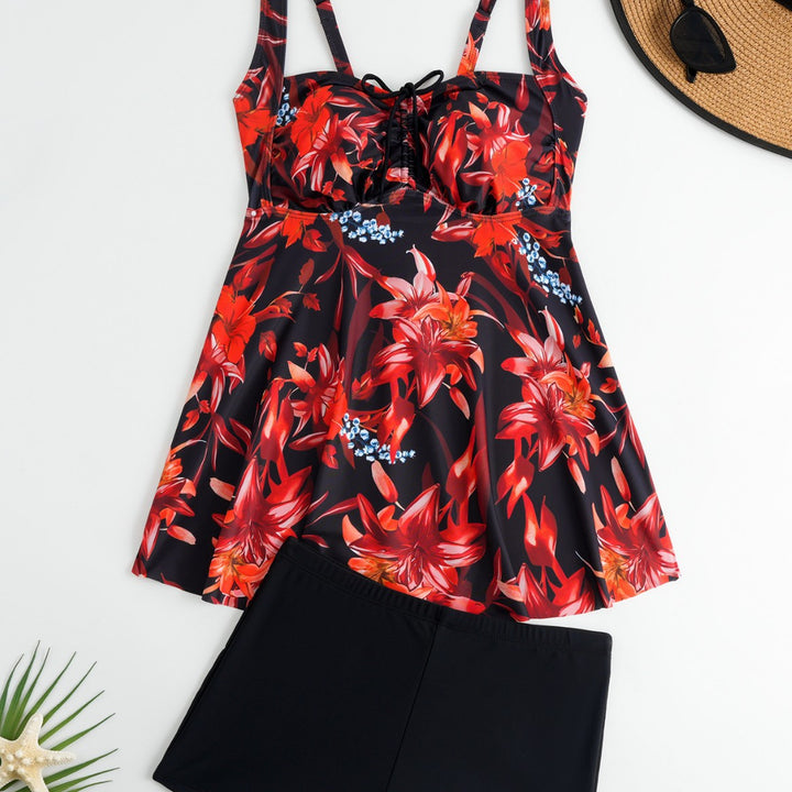 Women's tankini with floral top and comfortable shorts Mune Fashion