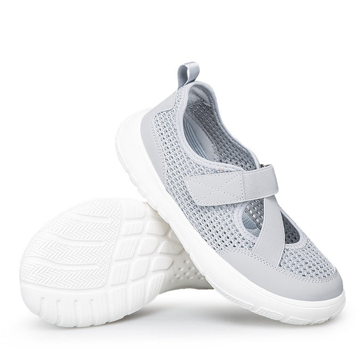 Ladies non-breathable knitted strap sneakers with Velcro fastener padded comfort sole and flexible profile outsole Mune Fashion