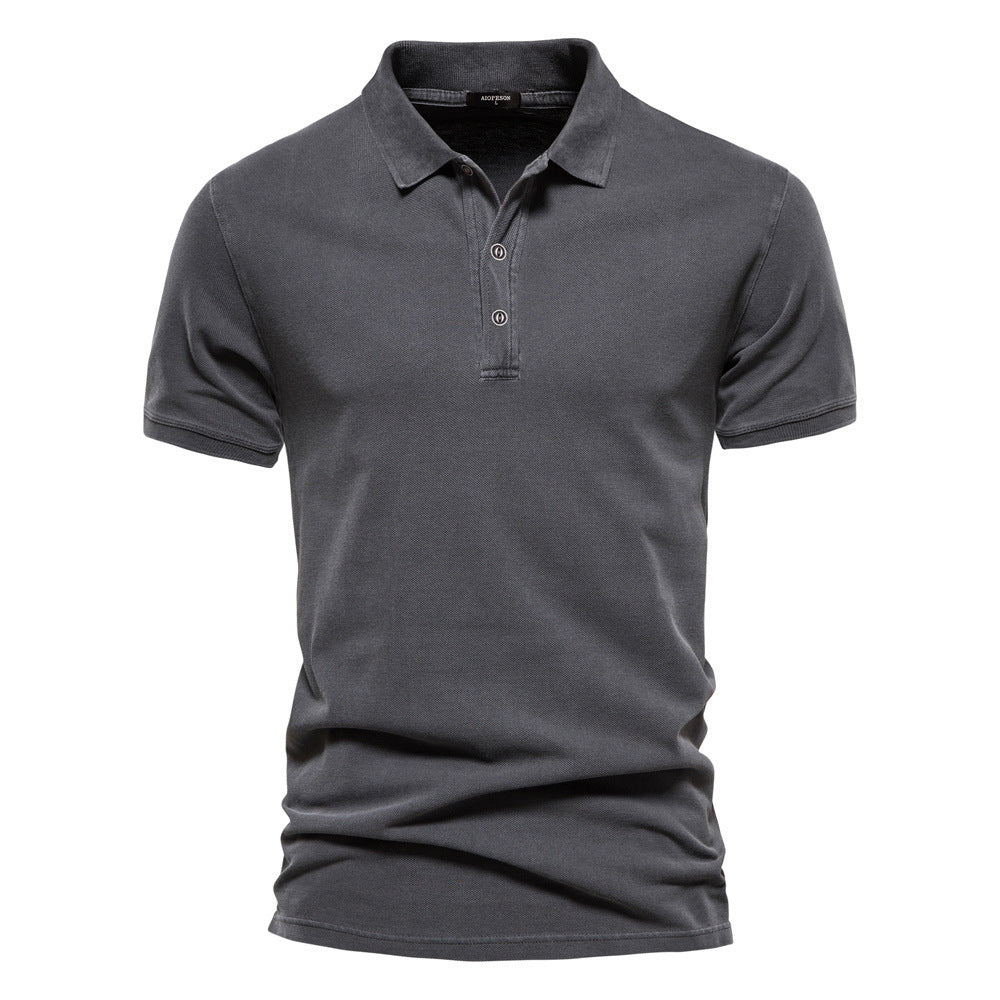 Men's breathable cotton polo with short sleeves and fine piqué structure Mune Fashion