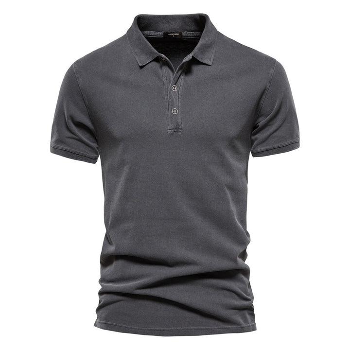Men's breathable cotton polo with short sleeves and fine piqué structure Mune Fashion