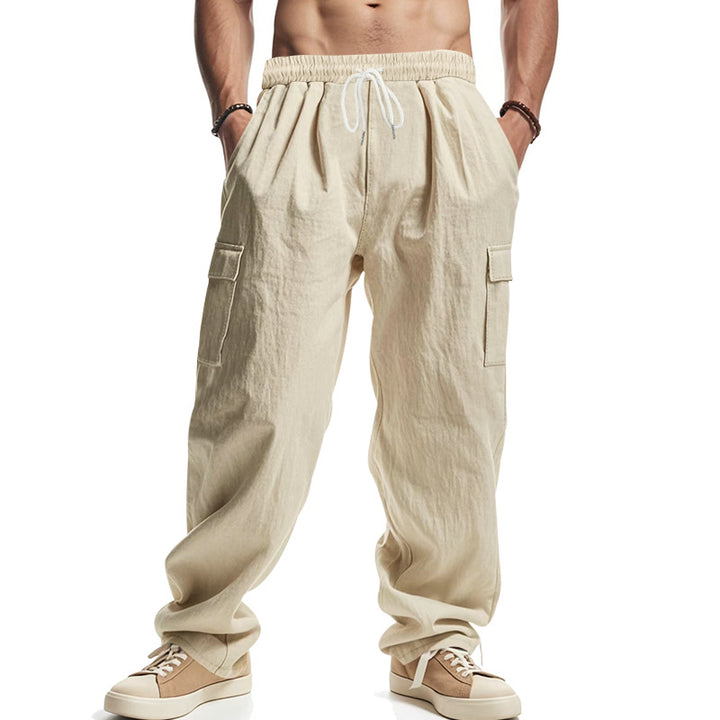 Men's Relaxed Cargo Pants in Oversized Street Style with Drawstring Waist & Flap Pockets Mune Fashion