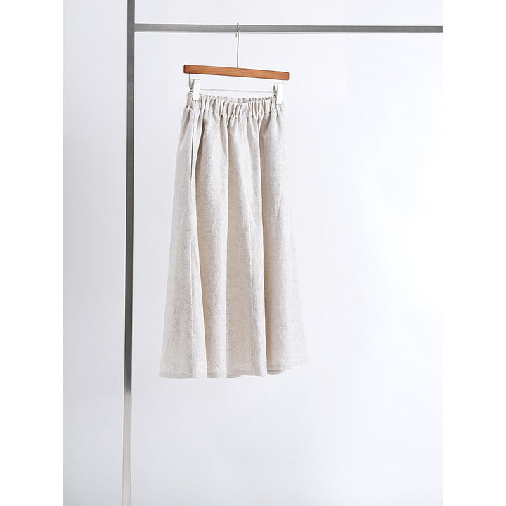 Ladies long pleated skirt made of linen Mune Fashion